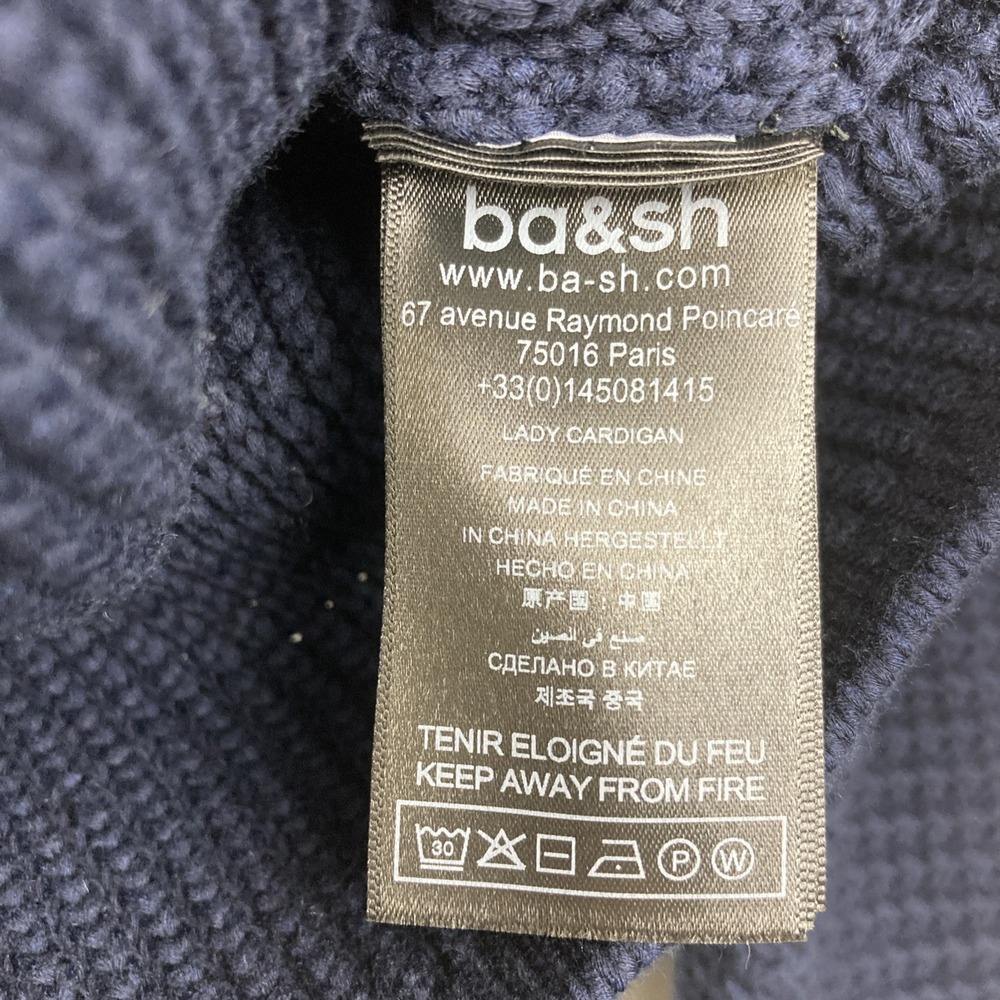 Ba&sh Womens Louman Cardigan in Navy Marine Size 2 - Picture 9 of 10